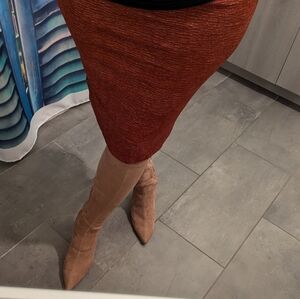 LulaRoe 3XL Cassie maroon & pink striped pencil skirt